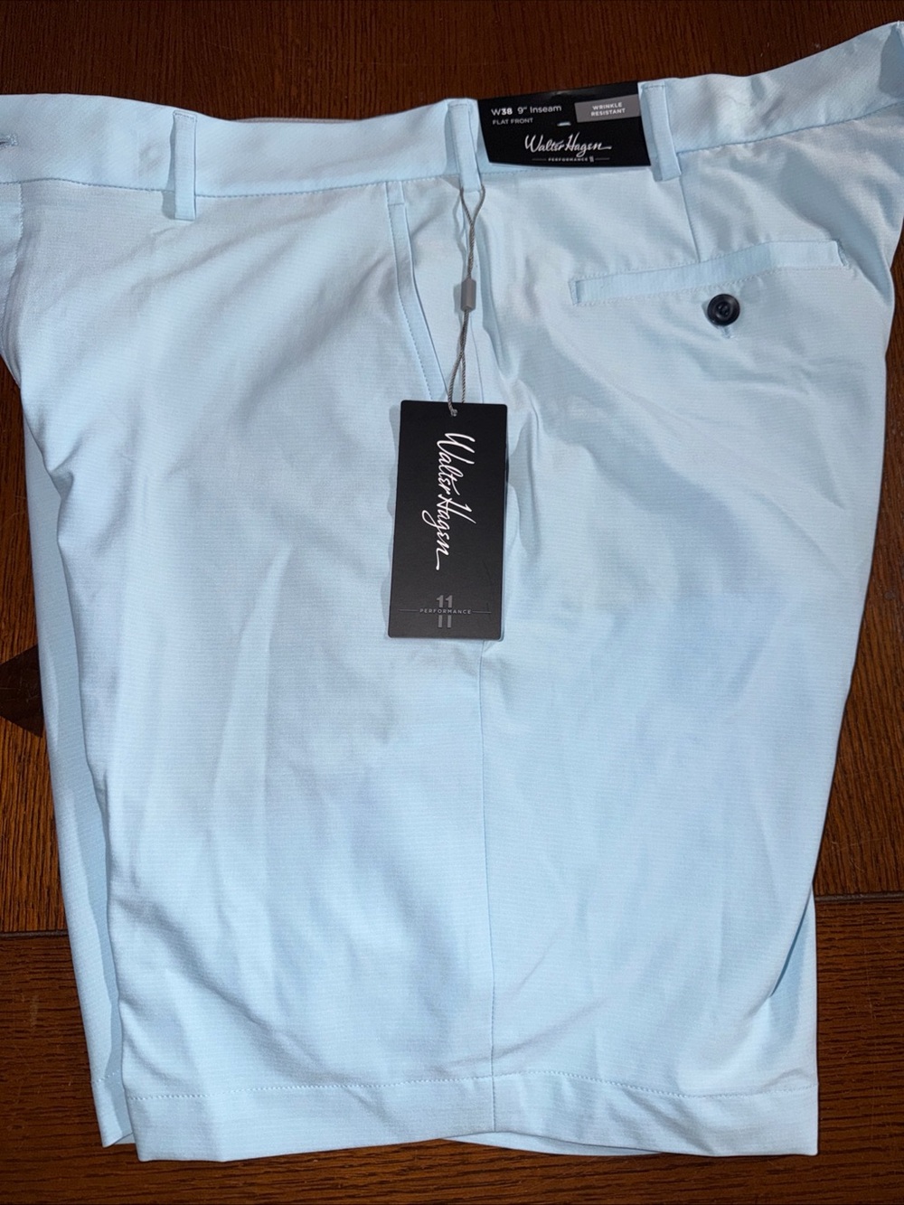 Walter Hagen Performance 11 Light Blue Men’s Chino Golf Shorts Size 38 NWT